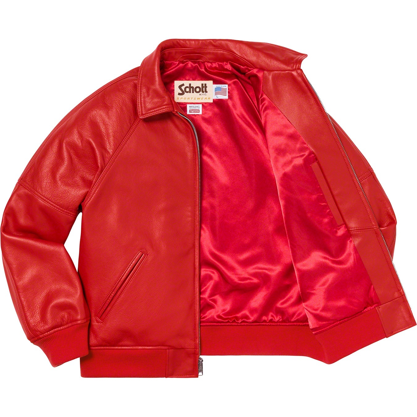 Martin Wong/Supreme Schott® 8-Ball Leather Varsity Jacket view 3